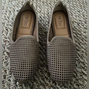 Me Too perforated loafer slide on shoes.